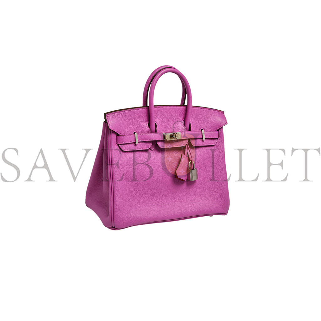 H**mes magnolia leather palladium plated birkin 25 bag (25*22*13cm)
